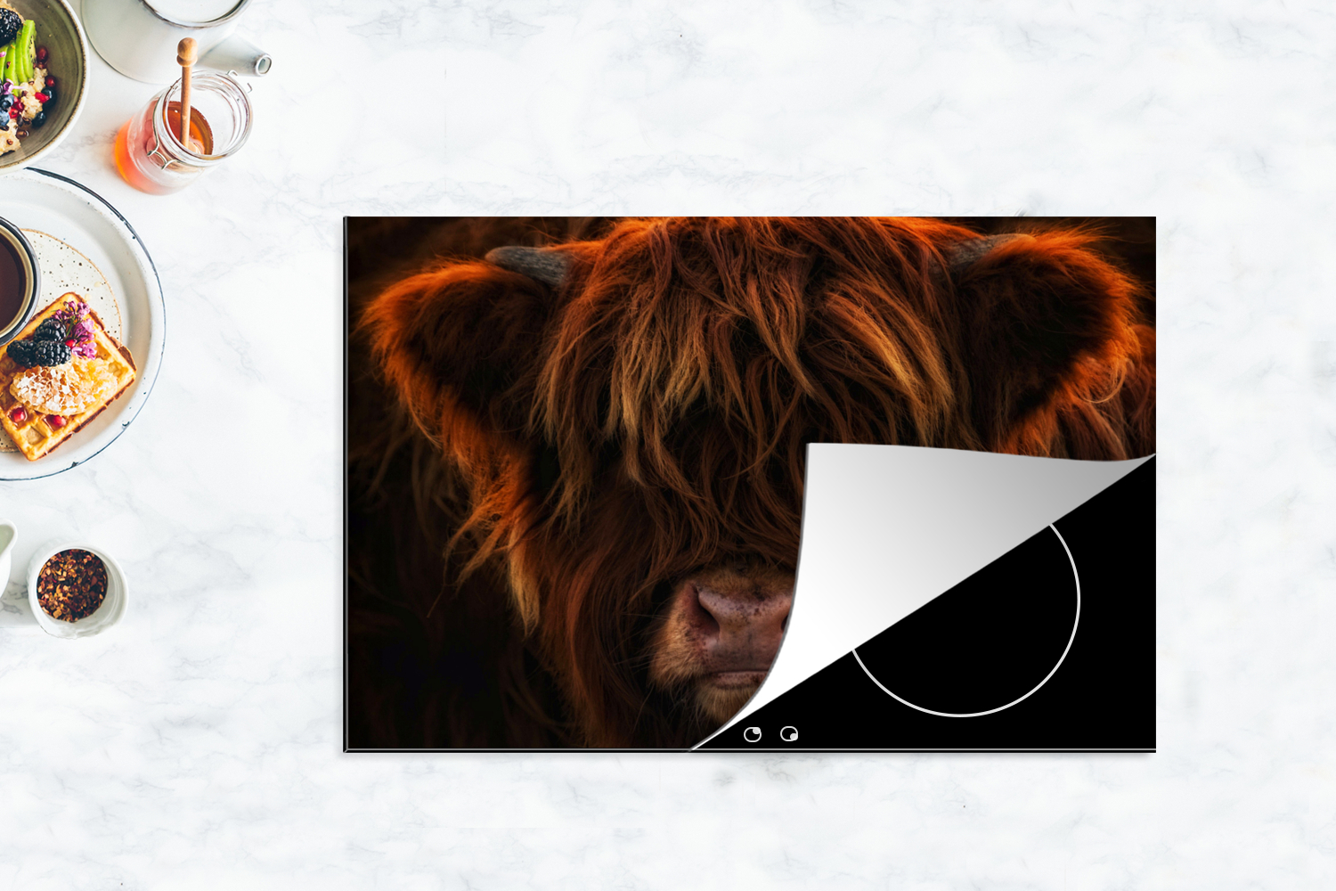 Herdabdeckplatte - Schottischer Highlander - Kuh - Porträt - Tiere-thumbnail-4