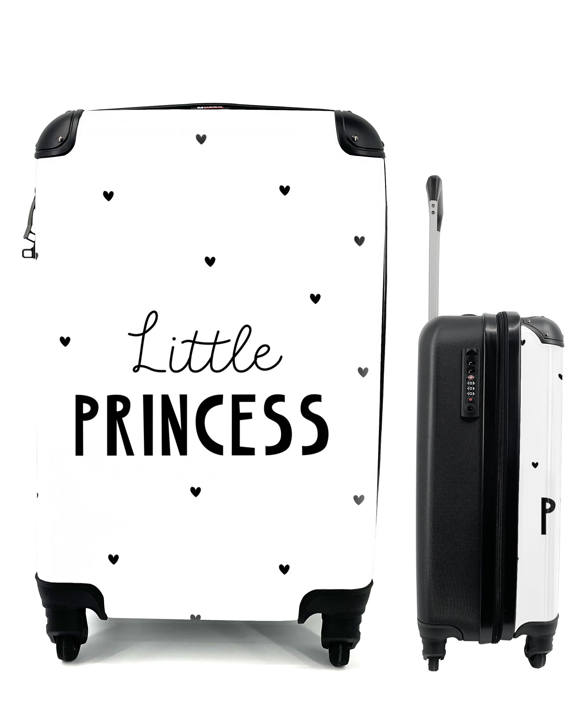 Koffer - - Little princess - Meisjes - Prinses - Quotes - Past binnen 55x40x20 en 55x35x25 cm - Handbagage - Trolley - Fotokoffer - Cabin - NoBoringSuitcases.com