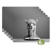Alpaca - Pasta - Zwart - Wit - Grappig - Dieren Placemat vinyl groot -zzsfeer3_Kitchenyeah-website