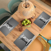 Alpaca - Pasta - Zwart - Wit - Grappig - Dieren Placemat vinyl groot -zzsfeer5_Kitchenyeah-website