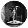 Geit - Bord - Spaghetti - Zwart Wit KitchenYeah - Keuken - Wandcirkel Forex klein -3d