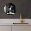 Geit - Bord - Spaghetti - Zwart Wit KitchenYeah - Keuken - Wandcirkel Forex klein -sfeer1