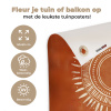 Abstract - Lijnen - Zonnestralen - Roodbruin tuinposter los doek klein -sfeer2