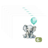Olifant - Baby - Dieren - Blauwe ballon Placemat vinyl groot -zzsfeer3_Kitchenyeah-website