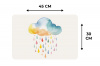Wolk - Regen - Watercolor - Kleurrijk Placemat vinyl groot -specs