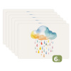 Wolk - Regen - Watercolor - Kleurrijk Placemat vinyl groot -zzsfeer3_Kitchenyeah-website