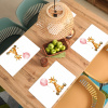 Giraf - Baby - Dieren - Roze ballon Placemat vinyl groot -zzsfeer5_Kitchenyeah-website
