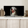 Kok - Rood - Kip Spatscherm Aluminium klein -sfeer2