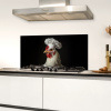 Kok - Rood - Kip Spatscherm Aluminium klein -sfeer4
