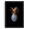 Ananas - Bloemen patroon - Goud - Delftsblauw KitchenYeah - Keuken - Fotolijst klein -3d