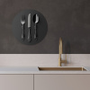 Bestek - Zwart KitchenYeah - Keuken - Wandcirkel Forex klein -sfeer1