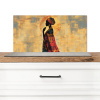 Vrouw - Silhouet - Patronen - Sierlijk Spatscherm Aluminium klein -3d_zonderpan
