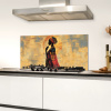 Vrouw - Silhouet - Patronen - Sierlijk Spatscherm Aluminium klein -sfeer4