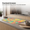 Geel - Roze - Blauw - Retro Inductie beschermer vinyl 3mm klein -sfeer1