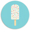 Ijsje - Stokje - Sprinkles - Lichtblauw KitchenYeah - Keuken - Wandcirkel Forex klein -3d