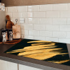 Gouden Streken: Penseelslag en Elegantie Inductie beschermer vinyl 3mm klein -sfeer3