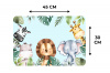 Wilde dieren - Kinderen - Blauw - Watercolor - Bladeren Placemat vinyl groot -specs