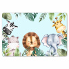 Wilde dieren - Kinderen - Blauw - Watercolor - Bladeren Placemat vinyl groot -zzsfeer1_Kitchenyeah-website