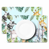 Wilde dieren - Kinderen - Blauw - Watercolor - Bladeren Placemat vinyl groot -zzsfeer2_Kitchenyeah-website