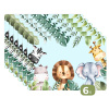 Wilde dieren - Kinderen - Blauw - Watercolor - Bladeren Placemat vinyl groot -zzsfeer3_Kitchenyeah-website