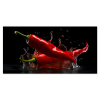 Peper - Rood - Zwart - Water - Groente Spatscherm Aluminium klein -3d_volledig