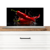 Peper - Rood - Zwart - Water - Groente Spatscherm Aluminium klein -3d_zonderpan