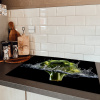 Broccoli - Groen - Water - Zwart Inductie beschermer vinyl 3mm klein -sfeer3
