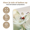 Lieveheersbeestje - Bloemen - Wit tuinposter los doek klein -sfeer2