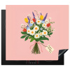 Bloemen - Lint - Kaartje Inductie beschermer vinyl 3mm klein -3d