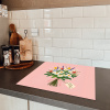Bloemen - Lint - Kaartje Inductie beschermer vinyl 3mm klein -sfeer3