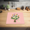Bloemen - Lint - Kaartje Inductie beschermer vinyl 3mm klein -sfeer5