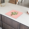 Bloemen - Lint - Kaartje Inductie beschermer vinyl 3mm klein -sfeer8