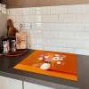 Vaas - Bloemen - Oranje Inductie beschermer vinyl 3mm klein -sfeer3