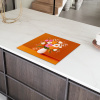 Vaas - Bloemen - Oranje Inductie beschermer vinyl 3mm klein -sfeer8