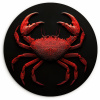 Krab - Rood - Vissen - Schaaldieren KitchenYeah - Keuken - Wandcirkel Forex klein -3d