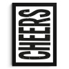 Retro - Cheers - Zwart - Decoratie KitchenYeah - Keuken - Fotolijst klein -3d