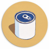 Blikje - Minimalistisch - Blauw - Illustratie KitchenYeah - Keuken - Wandcirkel Forex klein -3d