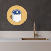 Blikje - Minimalistisch - Blauw - Illustratie KitchenYeah - Keuken - Wandcirkel Forex klein -sfeer1