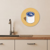 Blikje - Minimalistisch - Blauw - Illustratie KitchenYeah - Keuken - Wandcirkel Forex klein -sfeer3