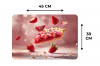 Aardbei - Taart- Eten - Roze Placemat vinyl groot -specs