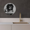 Vrouw - Pasta - Zwart - Wit KitchenYeah - Keuken - Wandcirkel Forex klein -sfeer1