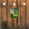 Zonnestralen in een groen bos tuinposter los doek klein -sfeer1