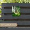 Zonnestralen in een groen bos tuinposter los doek klein -sfeer3