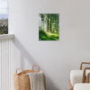 Zonnestralen in een groen bos tuinposter los doek klein -sfeer8