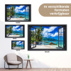 Tropisch strandzicht tuinposter los doek klein -sfeer9