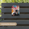 Aap met Koptelefoon tuinposter los doek klein -sfeer3