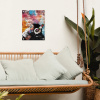 Aap met Koptelefoon tuinposter los doek klein -sfeer7