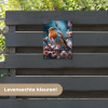 Roodborstje tussen de Bloesems tuinposter los doek klein -sfeer3