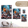 Roodborstje tussen de Bloesems tuinposter los doek klein -sfeer9