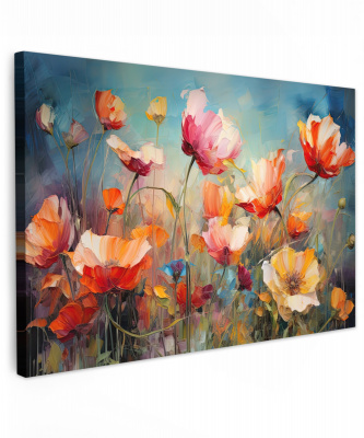 Canvas bloemen watercolor